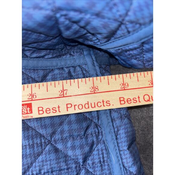 Lands End Jacket Womens Sz 3X Navy/ Blue Plaid Quilted Barn Chore Primaloft - Picture 5 of 9